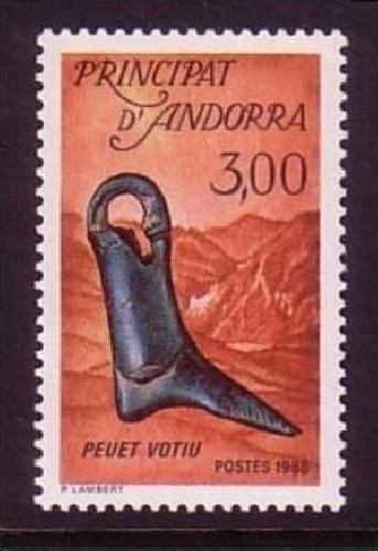 ANDORRA FRANZÖSISCH MI-NR. 388 POSTFRISCH(MINT) KULTURERBE 1988 METALLFUSS
