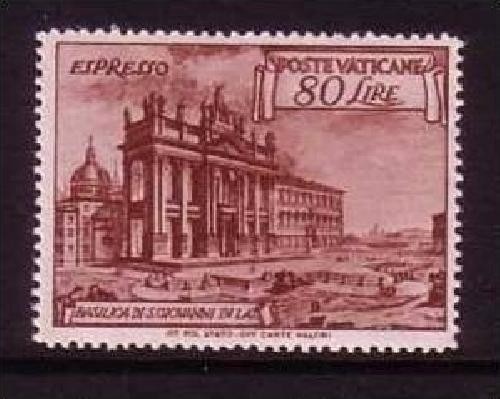 VATIKAN MI-NR. 160 A POSTFRISCH(MINT) EILMARKE ESPRESSO 1949 BASILIKA DI S. GIOVANNI