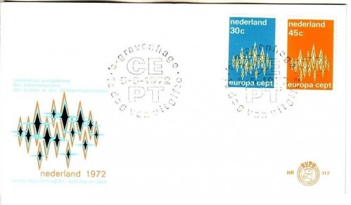 NIEDERLANDE MI-NR. 987-988 FDC EUROPA 1972 STERNE