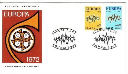 GRIECHENLAND MI-NR. 1106-1107 FDC EUROPA 1972 STERNE
