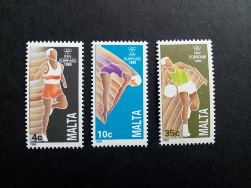 MALTA MI-NR. 803-805 POSTFRISCH(MINT) SOMMEROLYMPIADE SEOUL 1988 BASKETBALL LAUFEN TURMSPRINGEN