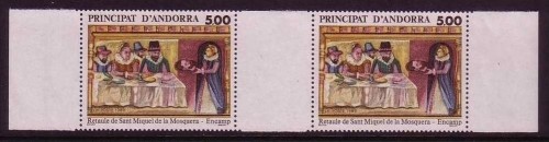 ANDORRA FRANZÖSISCH MI-NR. 405 POSTFRISCH(MINT) Zwischenstegpaar - RELIGIÖSE KUNST