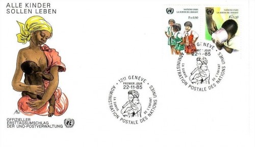 UNO GENF MI-NR. 135-136 FDC UNICEF-KAMPAGNE GEGEN KINDERSTERBLICHKEIT