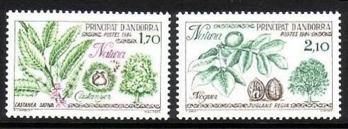 ANDORRA FRANZÖSISCH MI-NR. 352-353 POSTFRISCH(MINT) NATURSCHUTZ 1984 EDELKASTANIE WALNUSS