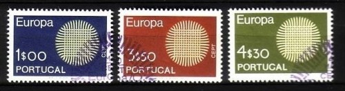 PORTUGAL MI-NR. 1092-1094 GESTEMPELT(USED) EUROPA 1970 SONNENSYMBOL
