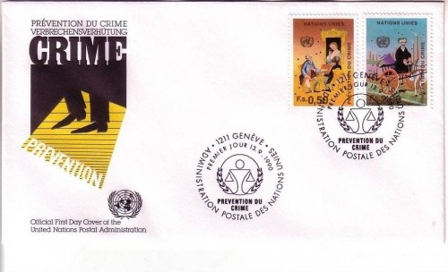 UNO GENF MI-NR. 190-191 FDC VERBRECHENSVERHÜTUNG KONFERENZ 1990
