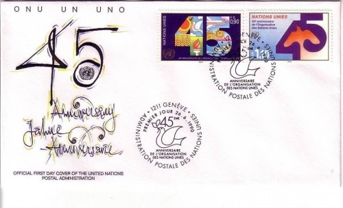 UNO GENF MI-NR. 188-189 FDC 45 JAHRE VEREINTE NATIONEN (UNO)