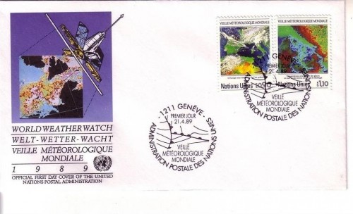 UNO GENF MI-NR. 176-177 FDC WELTWETTERWACHT