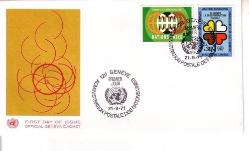 UNO GENF MI-NR. 19-20 FDC GEGEN RASSENDISKRIMINIERUNG