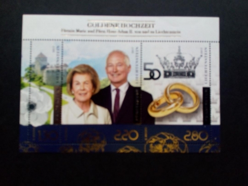 LIECHTENSTEIN BLOCK 29 A POSTFRISCH(MINT) GOLDENE HOCHZEIT VON FÜRST HANS ADAM II. UND FÜRSTIN MARIE 2017