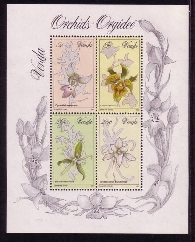 VENDA Block 1 POSTFRISCH(MINT) BLUMEN ORCHIDEEN 1981