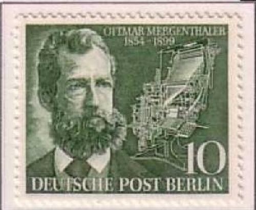 BERLIN MI-NR. 117 POSTFRISCH OTTMAR MERGENTHALER UHRMACHER 1954