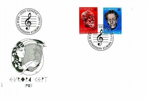 SCHWEIZ MI-NR. 1294-1295 FDC EUROPA 1985 JAHR DER MUSIK
