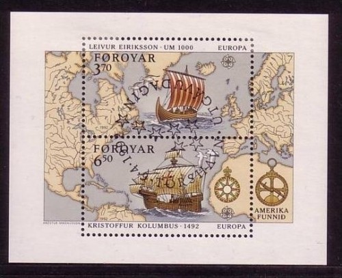 FÄRÖER BLOCK 5 GESTEMPELT(USED) EUROPA 1992 ENTDECKUNG AMERIKAS KOLUMBUS SCHIFF