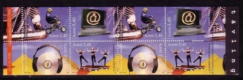 ALAND MH 6 POSTFRISCH(MINT) JUGENDAKTIVITÄTEN 1998 MOPEDFAHREN