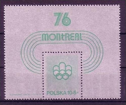 POLEN BLOCK 61 POSTFRISCH(MINT) OLYMPISCHE SOMMERSPIELE MONTREAL 1976