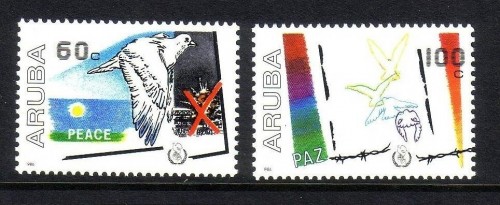 ARUBA MI-NR. 16-17 POSTFRISCH(MINT) INTERNATIONALES JAHR DES FRIEDENS TAUBE