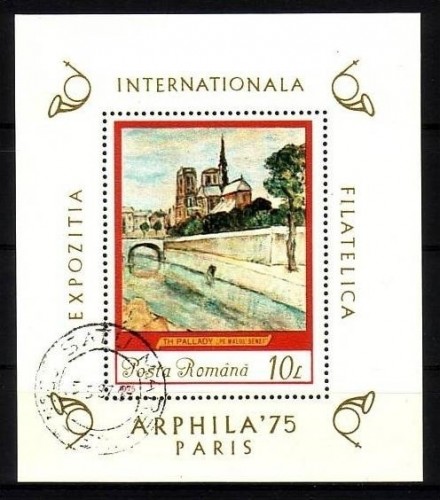 RUMÄNIEN BLOCK 120 GESTEMPELT(USED) BRIEFMARKENAUSSTELLUNG ARPHILA ´75