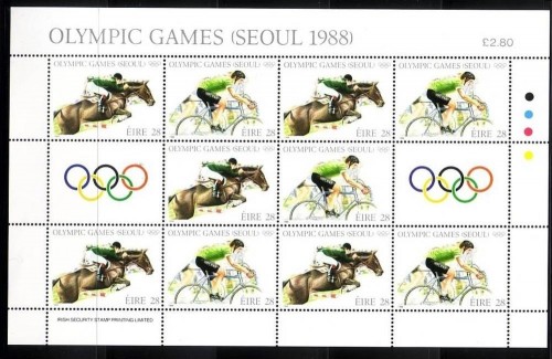 IRLAND MI-NR. 645-646 POSTFRISCH(MINT) KLEINBOGEN SOMMEROLYMPIADE 1988 SEOUL REITEN RADFAHREN