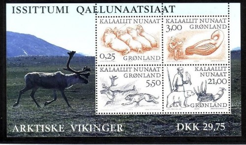 GRÖNLAND BLOCK 18 POSTFRISCH(MINT) ARKTISCHE WIKINGER (II) RENTIER BÄR FALKE