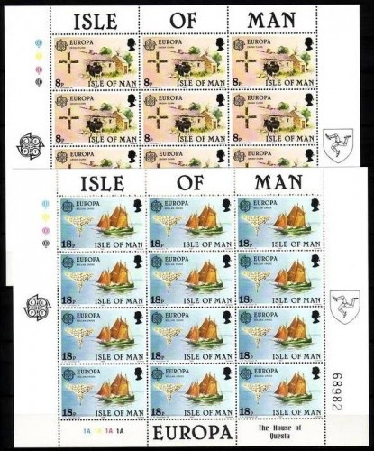 INSEL MAN MI-NR. 187-188 POSTFRISCH(MINT) KLEINBOGENSATZ EUROPA 1981 BAUERNHOF KUH SCHIFF