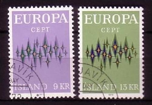 ISLAND MI-NR. 461-462 GESTEMPELT(USED) EUROPA 1972 STERNE