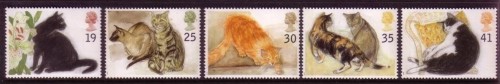 GROSSBRITANNIEN MI-NR. 1544-1548 POSTFRISCH(MINT) KATZEN - CATS