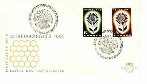 NIEDERLANDE MI-NR. 827-828 FDC CEPT 1964 STILISIERTE BLUME
