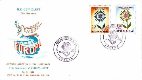 TÜRKEI MI-NR. 1917-1918 FDC CEPT 1964 BLUME