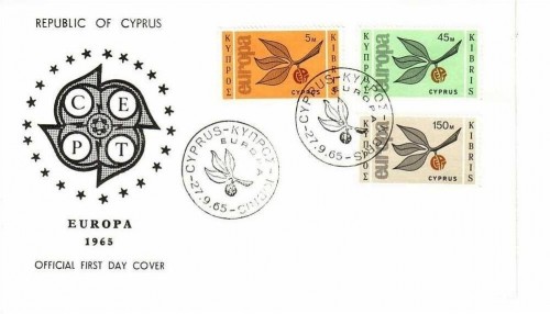 ZYPERN MI-NR. 258-260 FDC CEPT 1965 ZWEIG