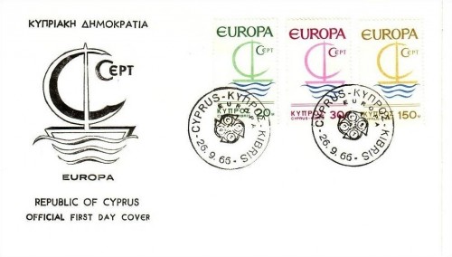 ZYPERN MI-NR. 270-272 FDC CEPT 1966 BOOT MIT SEGEL