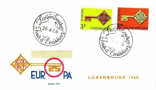 LUXEMBOURG MI-NR. 771-772 FDC CEPT 1968 SCHLÜSSEL