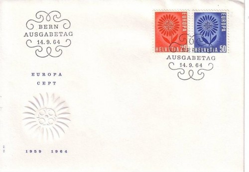 SCHWEIZ MI-NR. 800-801 FDC CEPT 1964 STILISIERTE BLUME