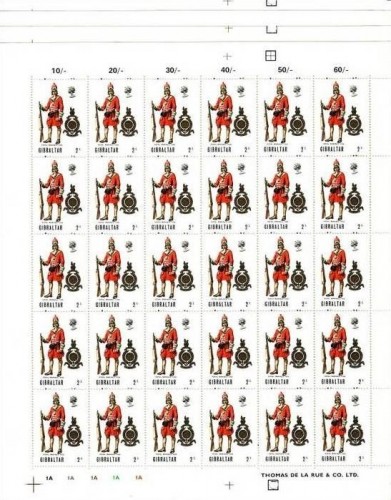 GIBRALTAR MI-NR. 229-232 POSTFRISCH BOGEN (25) MILITÄRUNIFORMEN (I) 1969