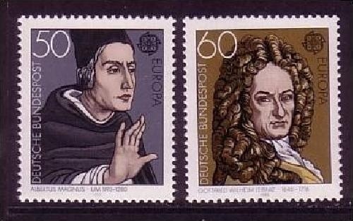 DEUTSCHLAND MI-NR. 1049-1050 POSTFRISCH(MINT) EUROPA 1980 PERSÖNLICHKEITEN ALBERTUS MAGNUS WILHELM LEIBNITZ