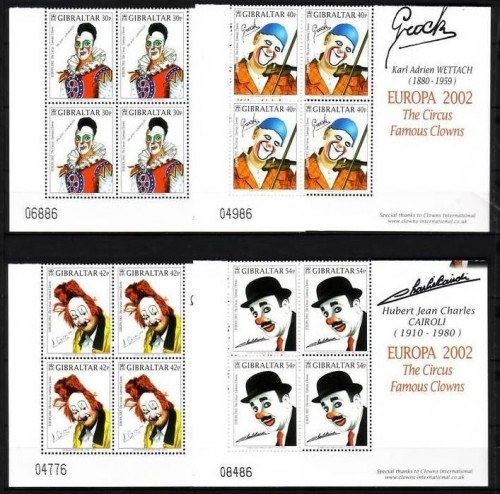 GIBRALTAR MI-NR. 1002-1005 POSTFRISCH(MINT) 4er Block EUROPA 2002 ZIRKUS CLOWNS
