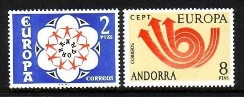 ANDORRA SPANISCH MI-NR. 84-85 POSTFRISCH(MINT) EUROPA 1973 - POSTHORN