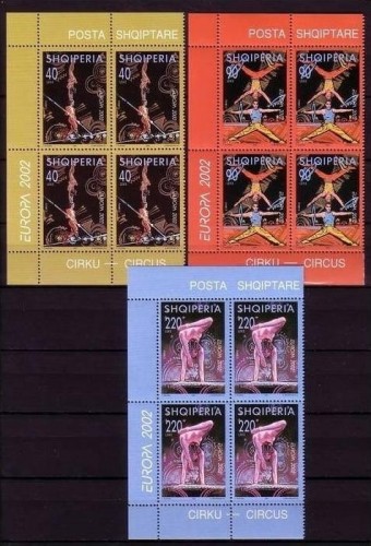 ALBANIEN MI-NR. 2866-2868 POSTFRISCH(MINT) 4er Block EUROPA 2002 ZIRKUS JONGLEUR AKROBATIK