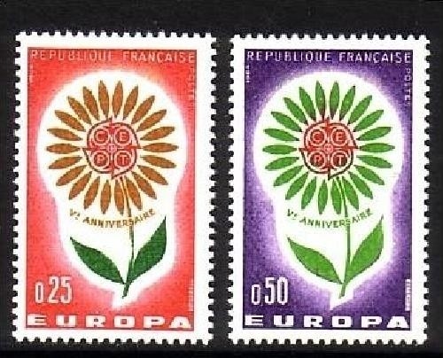 FRANKREICH MI-NR. 1490-1491 POSTFRISCH(MINT) EUROPA 1964 STILISIERTE BLUME
