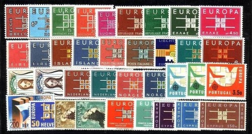 EUROPA CEPT JAHRGANG 1963 POSTFRISCH(MINT) 36 WERTE MIT ZYPERN