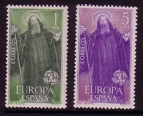 SPANIEN MI-NR. 1565-1566 POSTFRISCH(MINT) EUROPA 1965 HL. BENEDIKT