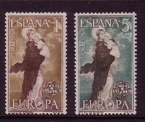 SPANIEN MI-NR. 1411-1412 POSTFRISCH EUROPA 1963 MADONNA