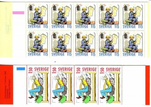 SCHWEDEN MH mit 10 x 1125 D +1127 C POSTFRISCH(MINT) SCHWEDISCHE COMICFIGUREN REKRUT 91 KARLSSON LEBENSKÜNSTLER KRONBLOM