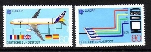 DEUTSCHLAND MI-NR. 1367-1368 POSTFRISCH(MINT) EUROPA 1988 TRANSPORTMITTEL AIRBUS A 320