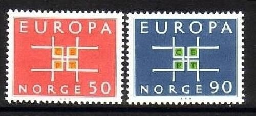 NORWEGEN MI-NR. 498-499 POSTFRISCH(MINT) EUROPA 1963 CEPT IM ORNAMENT