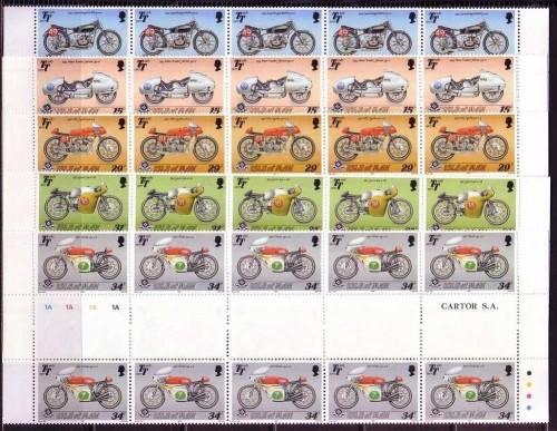 INSEL MAN MI-NR. 339-343 POSTFRISCH 10er Steg TOURIST TROPHY MOTORRADRENNEN 1987