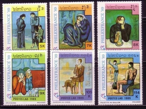 LAOS MI-NR. 1162-1167 POSTFRISCH(MINT) PHILEXFRANCE ´89 PARIS GEMÄLDE von PABLO PICASSO