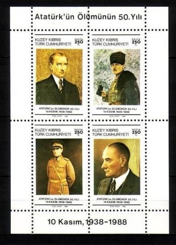 TÜRKISCH ZYPERN BLOCK 6 POSTFRISCH(MINT) KEMAL ATATÜRK 1988