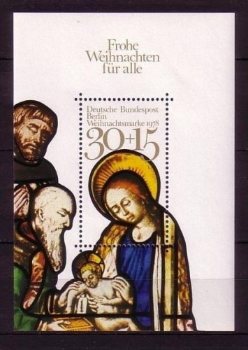 BERLIN BLOCK 7 POSTFRISCH(MINT) WEIHNACHTEN 1978 ANBETUNG DER KÖNIGE GLASFENSTER FRAUENKIRCHE MÜNCHEN