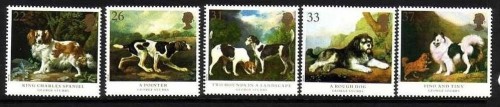GROSSBRITANNIEN MI-NR. 1305-1309 POSTFRISCH(MINT) GEORGE STUBBS GEMÄLDE HUNDE
